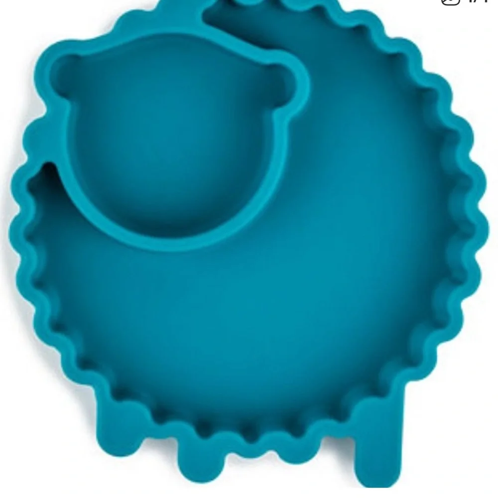 Girl Meets Farm by Molly Yeh Teal Sheep Suction Plate For Kids NIB - Picture 1 of 3